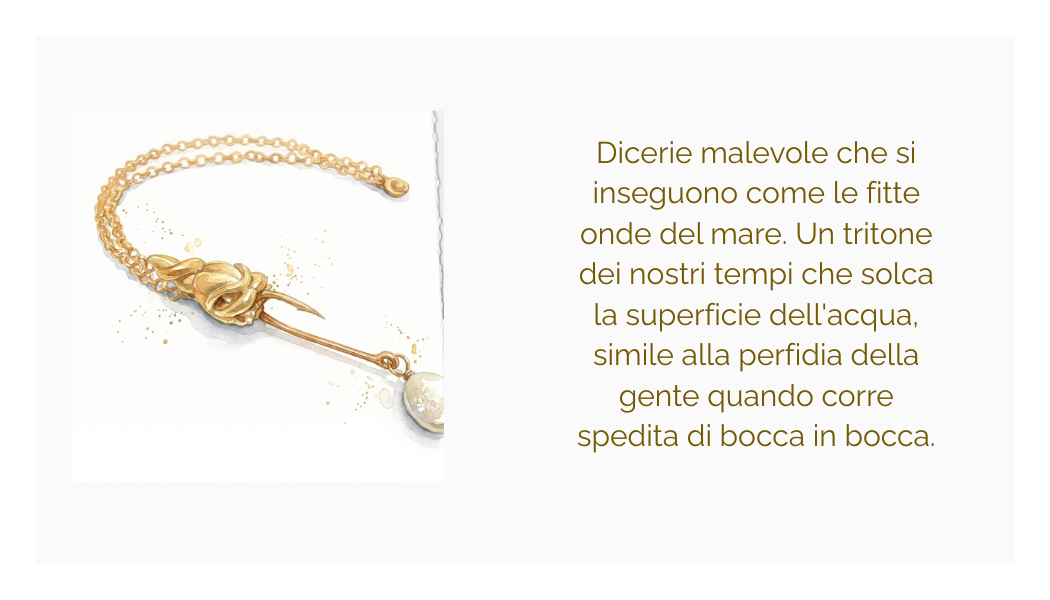 Ciondolo "la maldicenza" in ottone placcato oro