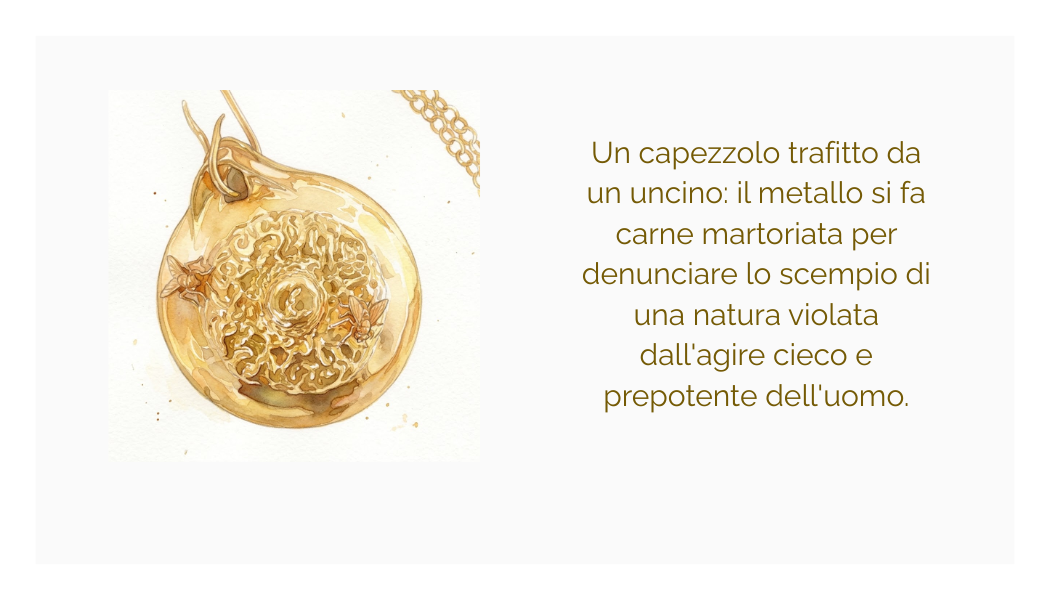 Ciondolo "natura martoriata" in ottone