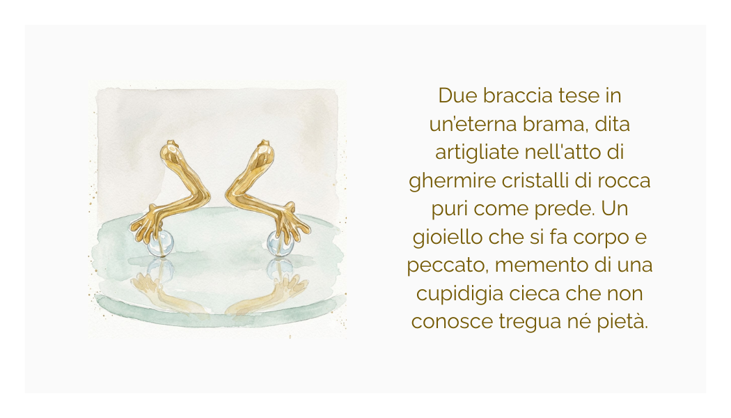 Orecchino "la cupidigia" in ottone placcato oro