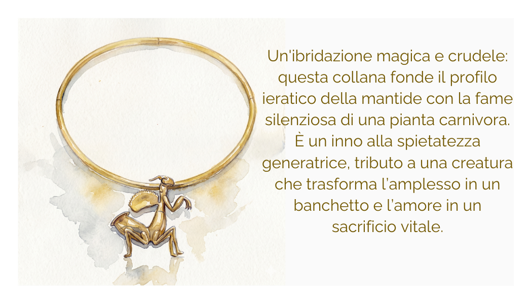 Collana "mantide carnivora" in ottone