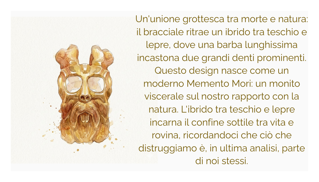 Bracciale "teschiolepre" in argento