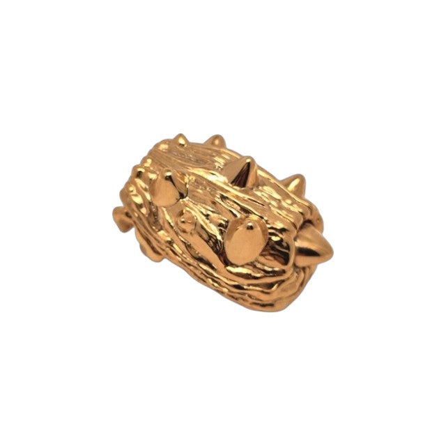 "Trunk" ring in silver-plated brass