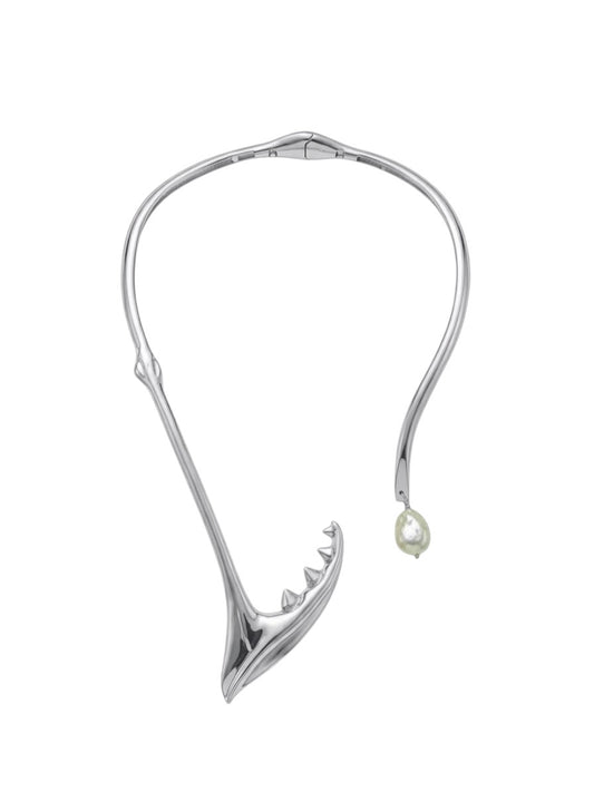 Collana "creatura degli abissi" in ottone placcato argento