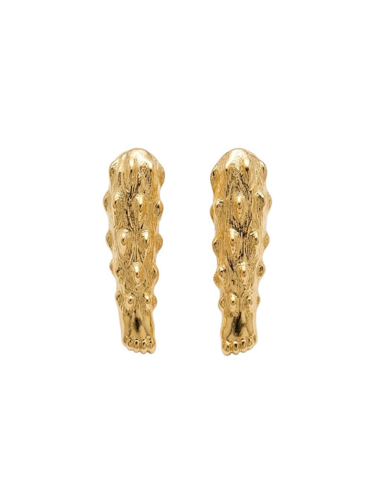 Orecchino "bene e male II" in ottone placcato oro