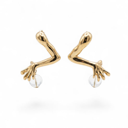 Orecchino "la cupidigia" in ottone placcato oro