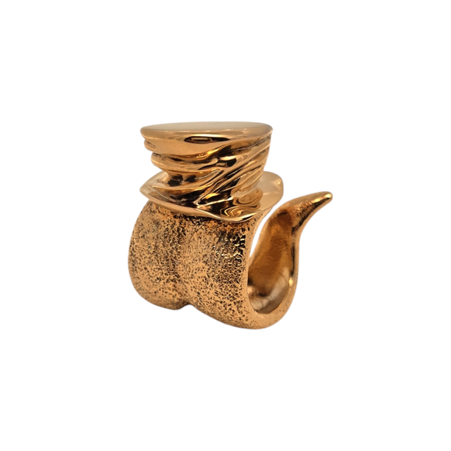 Ring "la malalingua" aus vergoldetem Messing
