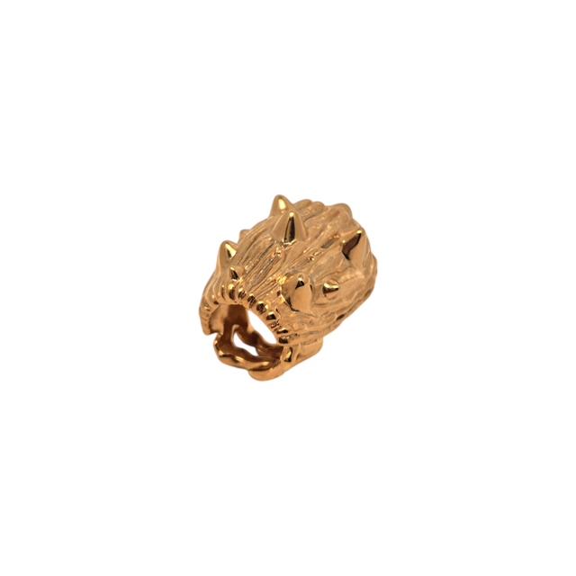 "Trunk" ring in silver-plated brass